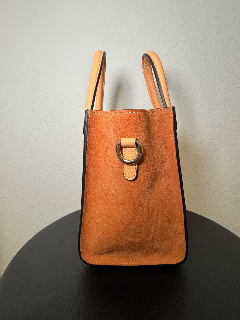 Valentino Mini Peach Embossed Leather Handbag - Picture 5 of 7
